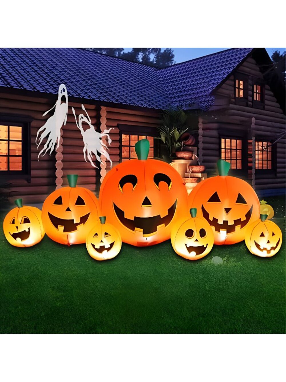 Halloween Inflatable Pumpkin Outdoor Decoration, 8.5 FT Long Inflatable Pumpkin